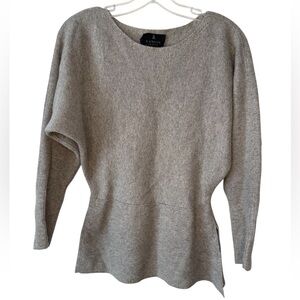 Lanvin Collection 100% Cashmere Peplum Hem Sweater Gray Size 90 (Medium)